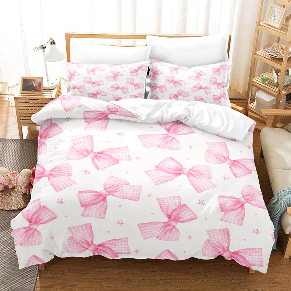 Popular Style Bowknot Bedding Sets Skin Friendly Soft Bedsheets And Duvet Covers Comfortable And Lovely Suitable For All Ages