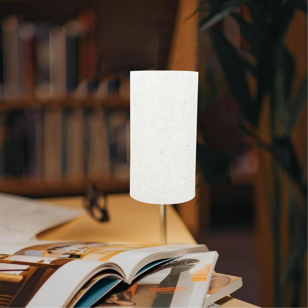 1Pc Round Linen Lamp Shade Replacement Drum Cloth Light Cover Cylinder Fabric Shade Decorative Table Floor Ceiling Pendant Lamp