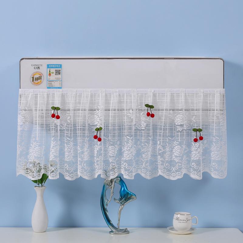 Biely čipkovaný kryt na klimatizáciu 1,5 HP - Elegantná ochrana proti prachu a vetru do spálne.