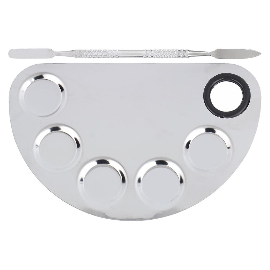Makeup Mixing Palette Stainless Steel Spatula Paint Pigment Lipstick Color Blending Plate