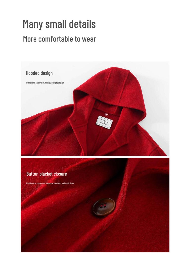 Girls' 2025 Double-Sided Wool Coat - Winter Warm, Collarless, Loose-Fit Layering Coat