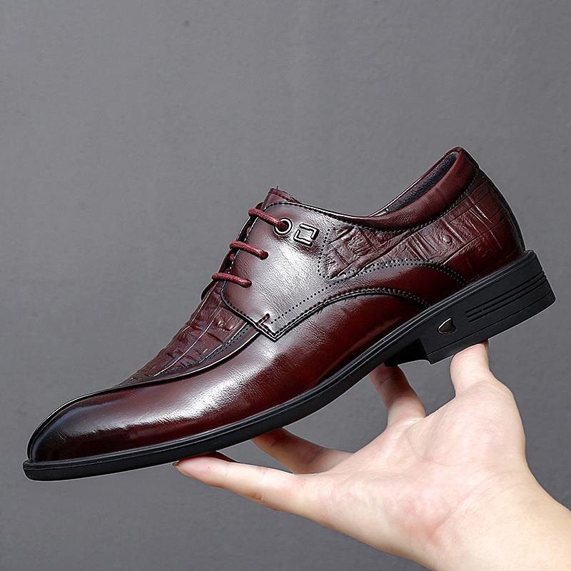 

Модная мужская обувь Формальные оксфорды для мужчин Свадебная обувь Кожа Италия Заостренный носок Мужская обувь для вечеринок Sapato Oxfords Masculino 10 коричневый