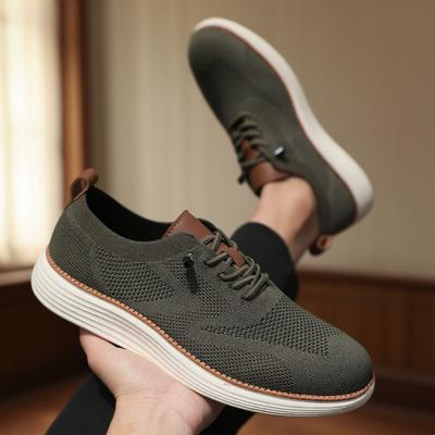 Herren Freizeit Laufschuhe Atmungsaktive Mesh Strick Sneaker Bestseller Leicht Nicht Rutschend Flach Schnürung Laufschuhe Herren