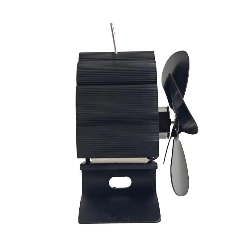 Aluminium 4 Blätter Wärmegetriebener Kaminofenventilator für Holzverbrennung Zirkulierend Warmer Kaminventilator Wärmegetriebener Ventilator