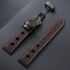 Genuine Cowhide Watchband for Omega Business Watch Band for Seiko 20mm 22mm Butterfly Buckle Stitching Brown Strap for Men Women