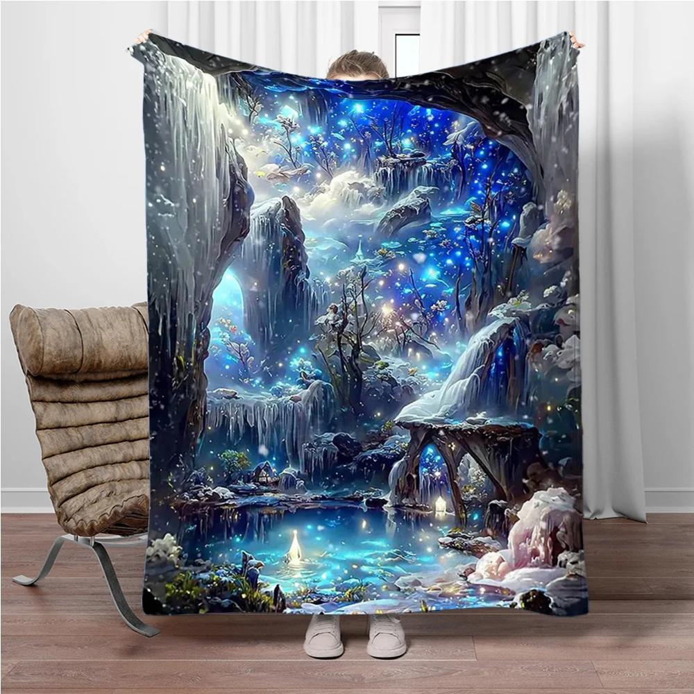 

Waterfall Tree Soft Flannel Blankets Keep Warm Throw Blanket Comfortable Blanket for Picnic Beds Sofa Home Bedroom Travelling 100x150cm(39x59in)