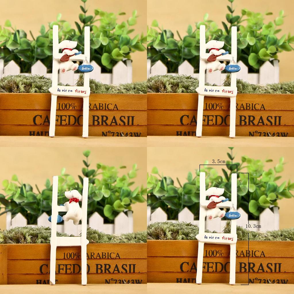 Climbing Creative Staircase Puppy Scene Mini Model Ornament For Garden Decor