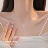 Smart Bow Necklace Women'S Diamond-Encrusted Light Luxury Niche Design Collarbone Chain Item Jewelry Premium Durable