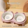 Eco-friendly Double Cat Bowl - Slanted Design with Anti-tip for Food and Water, Protects Cervical Spine