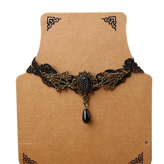 Kvinner Vintage Black Floral Lace Ankelkjede Ankel Sandal Armbånd Foot Barfoot