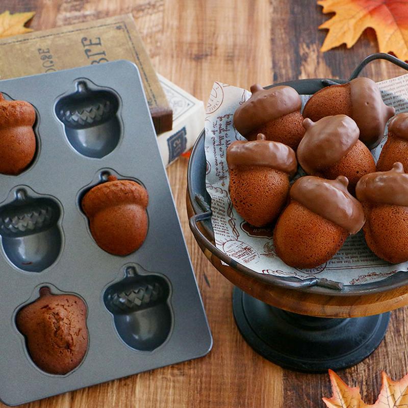 6 Cavity Non Stick Carbon Steel Madeleine Pan Professional Baker Secret Heavy Duty Mold for Pancake Muffin Cookie Baking