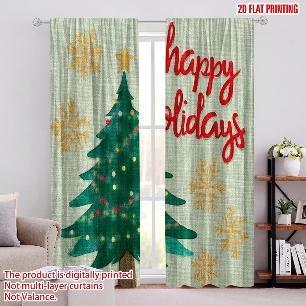 

2pcs,2D plane printing Curtains Buffalo Plaid and Tree Versatile Fabric (without rod) Decorations Outdoor Perfect for Bedroom, 52.50 × 116.00 cm 2 pcs