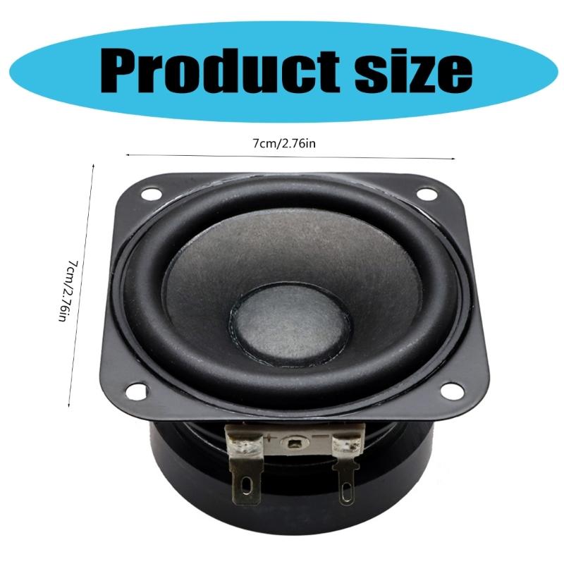1Pc 70x70mm 2.75Inch 4Ohm 15W Bass Speaker 70mm Subwoofer for Sound Enthusiasts and DIY Projects Black