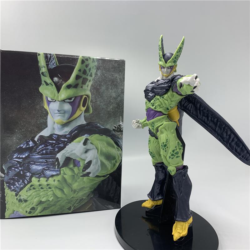 FigureCrazy Cell Figure Ultimate Shape Dragon Ball Z Goku Battle Soldiers Cell DBZ Figure Brush PVC Action Figure Collect Toy