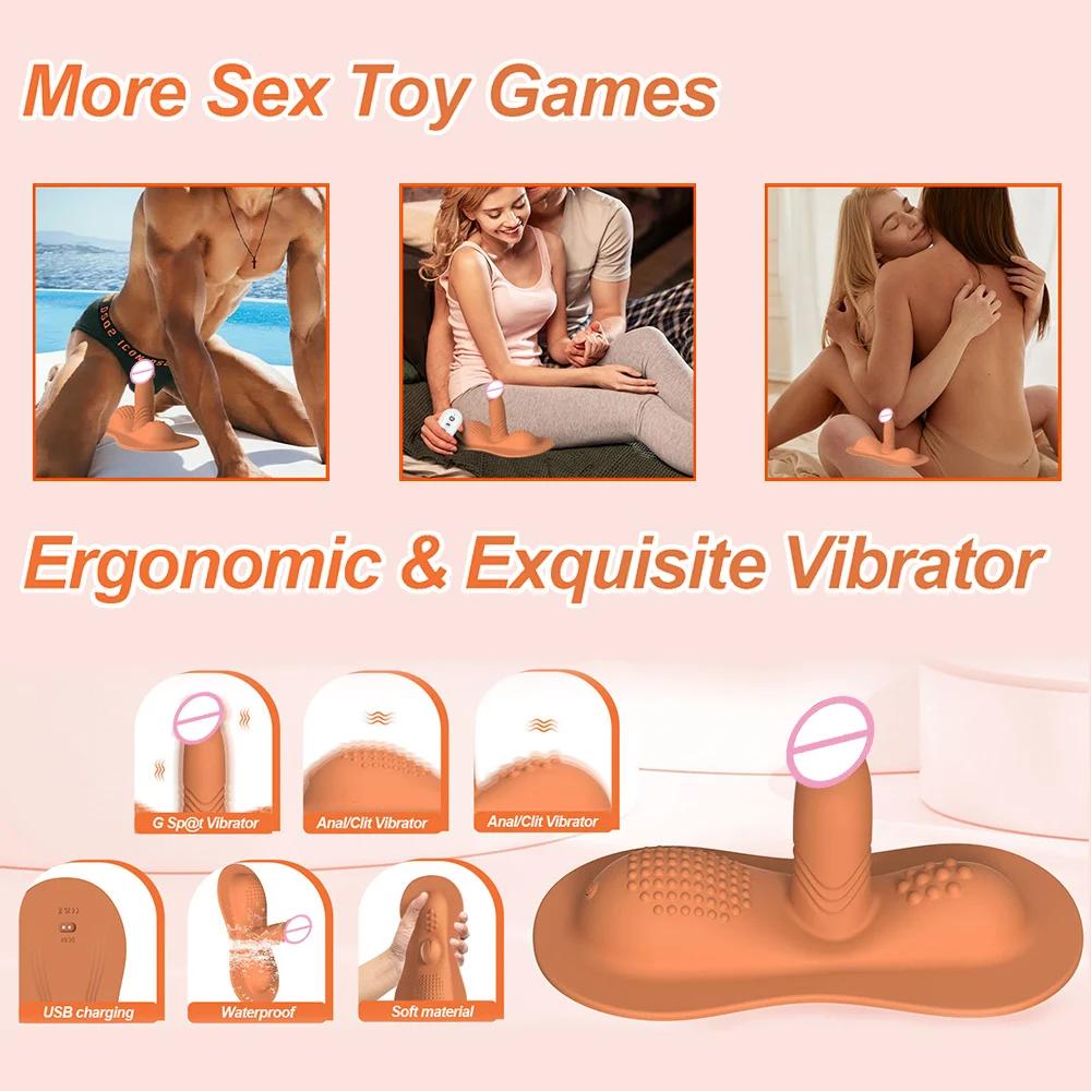 Cushion Style Female Dildo Vibrator Remote Control 10 Modes Clitoral Anal G-Spot Stimulator Female Masturbator Sex Toy for Woman