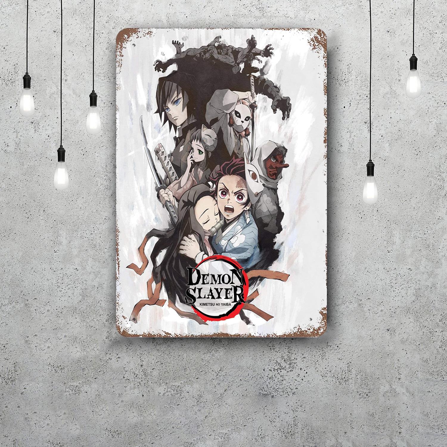 

kimetsuno yaiba Classic Poster Rusty Metal Plaque Retro Decorative Plate Bar Man Cave Garage Club Metal Sign Wall Decoration 20x30cm（7.8x11.8inch）