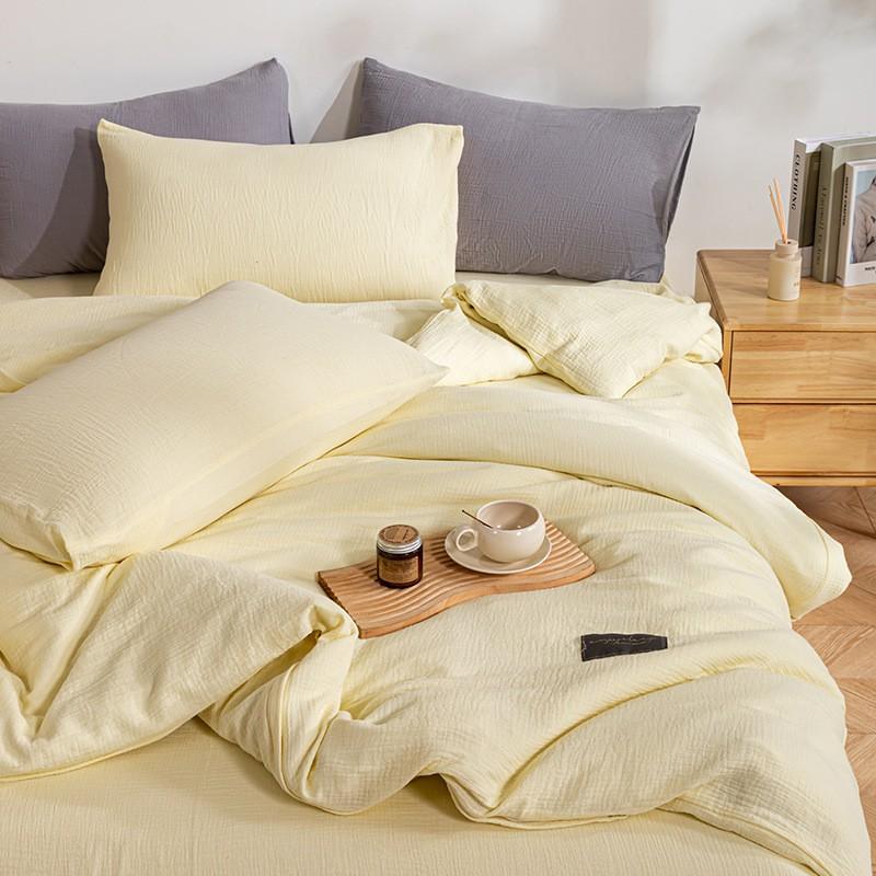 100% Cotton Double Gauze Bedding Set Soft Breathable Bed Sheets Duvet Cover Single Beds