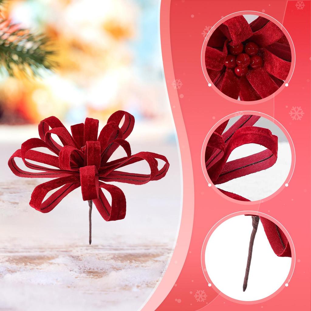 Christmas Artificial Flower Crafting Faux Flower Reusable Floral Arrangement for Wedding Winter Fireplace Gift Wrapping Holiday