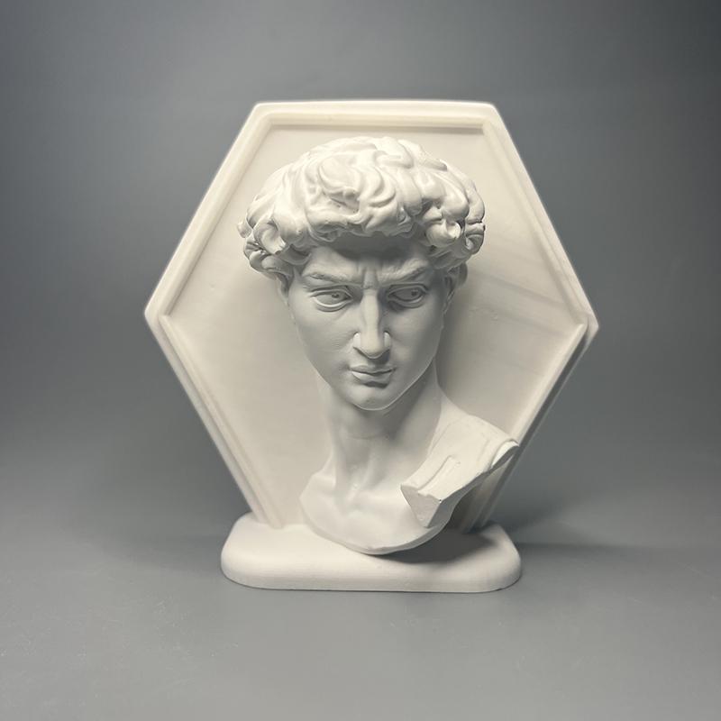 Male Plaster Statue Still Life Sculpture Handicraft Bookcase Ornament Art White Plaster Sketch Humanoid Statue Room Decoration