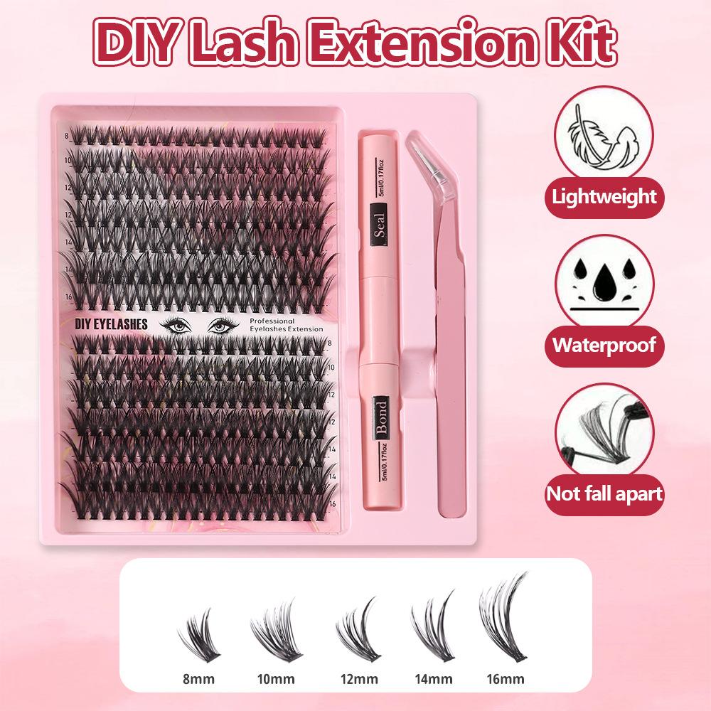 JOAMY New Package Pre Glued Cluster Lashes Long Lasting 0.05 0.07 Press On Bottom Lashes Diy Clusters Lashes Kit