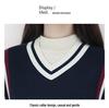 Knitted V-neck Color-Block Vest - Spring & Autumn School Uniform Style Sweater
