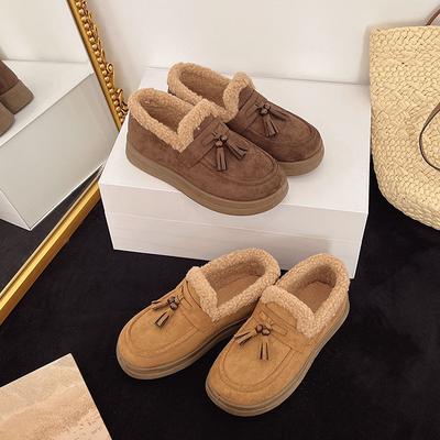 Cotton Shoes Women's New Winter Velvet Thickened Warm Snow Boots One Pedal Mother Shoes Thick-soled Versatile Warm Cotton Boots