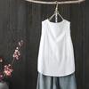 Women's Cotton Tank Tops Japan Fashion Summer Sleeveless Loose T-Shirts Tops Mori Girl Casual Button Down Shirts