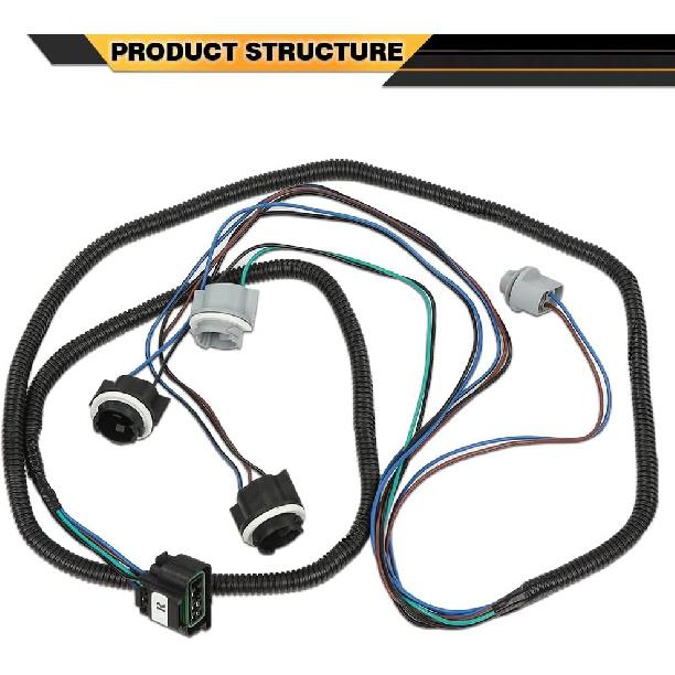 Tail Light Assembly Rear Lights Harness Pair LH & RH Compatible with Chevy Silverado 1500 2500 HD 3500 Hybrid