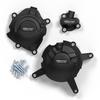 GBRacing Engine Guard Cover Set Yamaha R3 R25 MT-03 2015-2022 Crash Protection Black Carbon Fiber Forged Texture