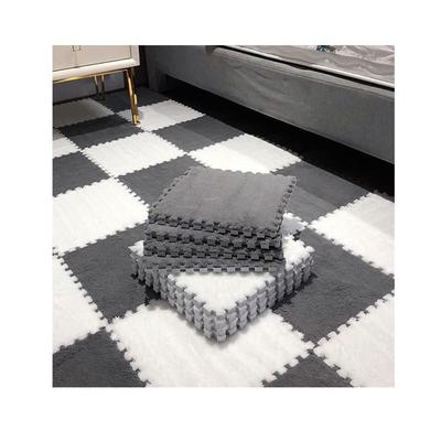 30 * 30 cm Plüsch-Eva-Schaumstoff, gespleißt, verdickte Bodenmatte, Bodenkissen, Baby-Krabbelmatte, saugfähig, schmutzabweisend, Puzzle, rutschfester Teppich