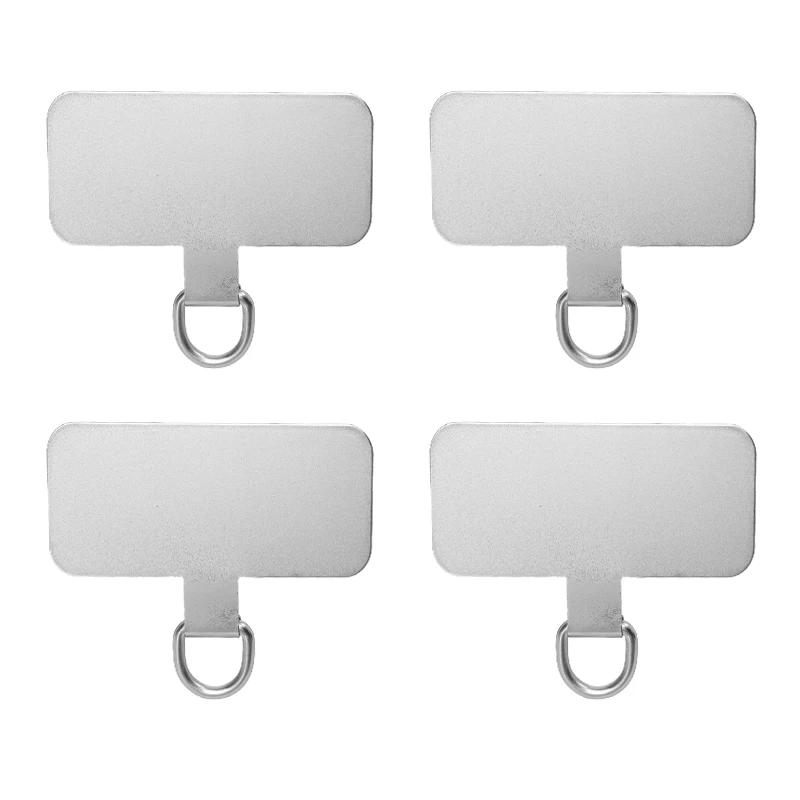 4/1PCS Ultra Thin Stainless Steel Phone Tether Tab Universal Cellphones Lanyard Patch Gasket Hang Rope Straps Metal Card Clip