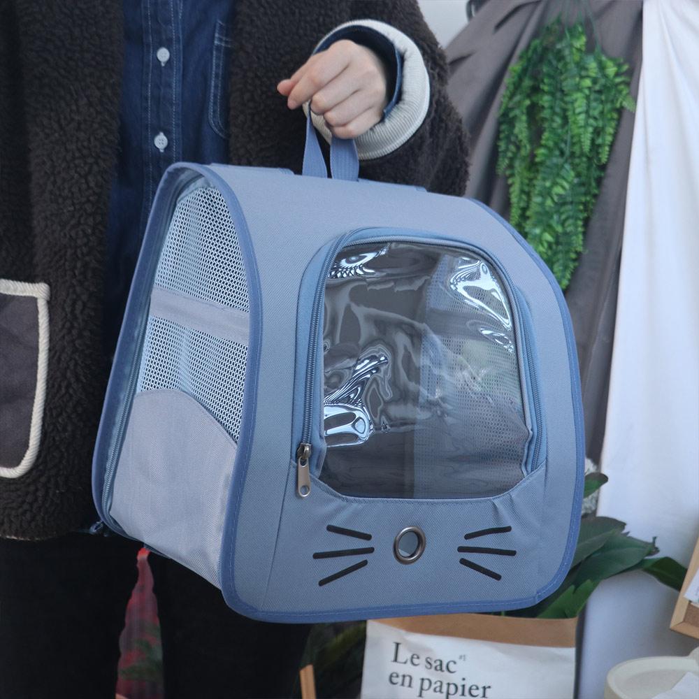 Large Capacity Cat Carrier Bag Transparent Breathable Cat Backpack Bag Water-resistant Foldable Pet Dog Backpack Travel Outdoor
