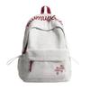 School Bag, Casual Minimalist Style Letter Embroidery Double Shoulder Backpack, Unisex Large Capacity Student Backpack, Korean Style Versatile Niche 