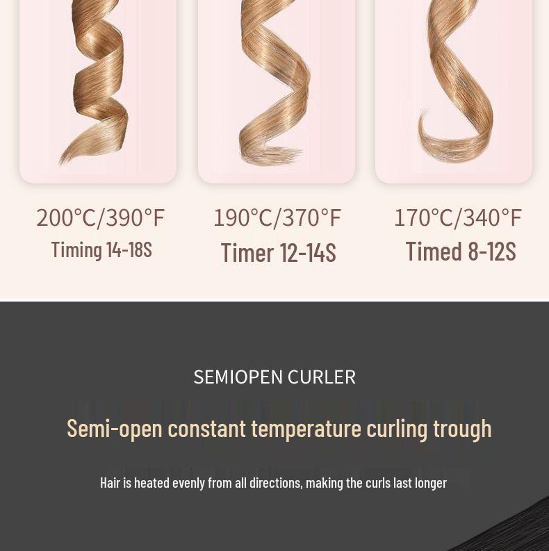 Wireless Automatic Rotating Curling Iron with LCD Display