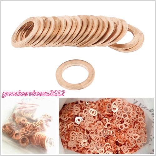 

Universal 300Pcs Assorted Solid Copper Crush Washers Seal Flat Ring Gasket Kit