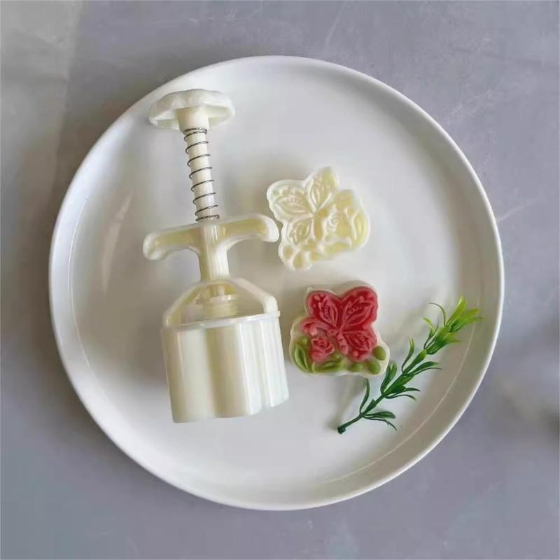 Traditional Pastries Cookie Stamp Hand Pressed Mooncakes Mold Bean Pastes Cake Bakewares Dessert Mould for Cooking Lover