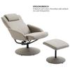Recliner with Footstool, 360 Degrees Swivel TV Chair with Reclining Function, TV Chair, Faux Leather, Reading Chair for Living Room, Bedroom, Grey