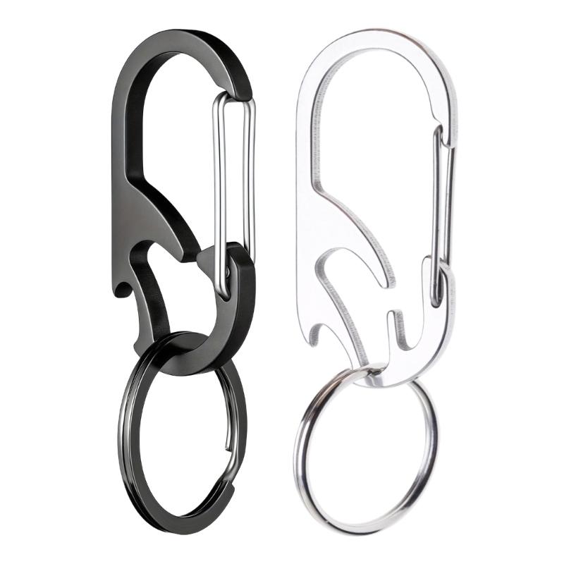 Elegant Stainless Steel Keychain with Bottle Opener Functionality Rustproof Keyrings Suitable for Modern Lifestyles