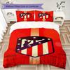 Atletico Madrid Pattern Bedding,Quilt Set Quilt Cover Pillowcase Home Birthday Gift(1 * Duvet Cover + 2 * Pillowcase, Without Core)_lx