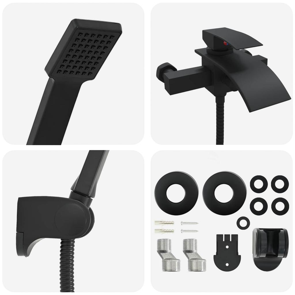 Shower Head Set Black G 1 2 Inch