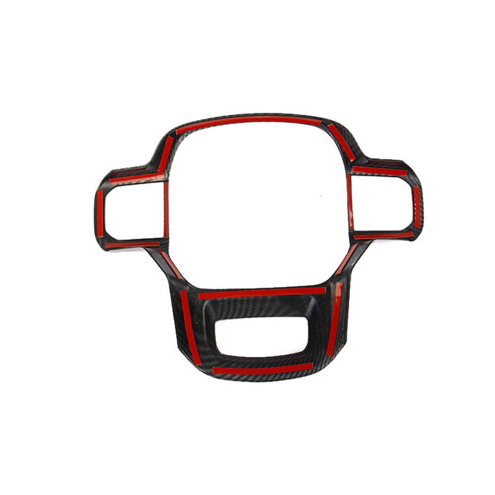 Carbon Fiber Style Steering Wheel Frame Cover Trim For 2021-2022 Ford F150 F-150