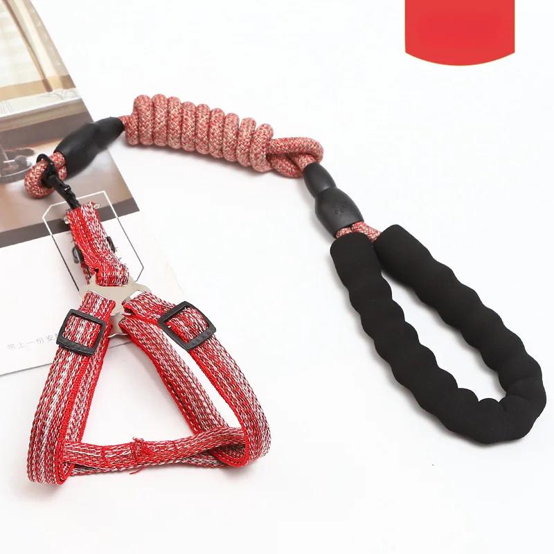 Dog Harness 1.2M Leash Set for Small Dogs Adjustable Puppy Cat Harness Vest Poodle Chihuahua Pug Outdoor Walking Pet Leash