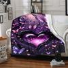 1pc Butterfly Heart Print Blanket   Lightweight Flannel Throw Blanket For Sofa, Bed, Living Room, Office, Outdoor Travel, Camping