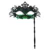 Fancy Dress Party Eyewear Mask Metal Handheld Stick Half Face Venetian Masque Rhinestones Women Mask Prom Ball Masquerade