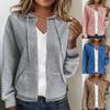 Felpa con cappuccio e zip lunga da donna