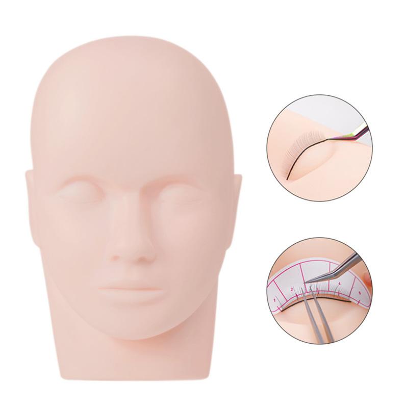 Eyelash Extension Training Head Makeup Practice Model Kit Fake Mannequin Head Rubber Eye Practicing Lashes Extensions Supplies