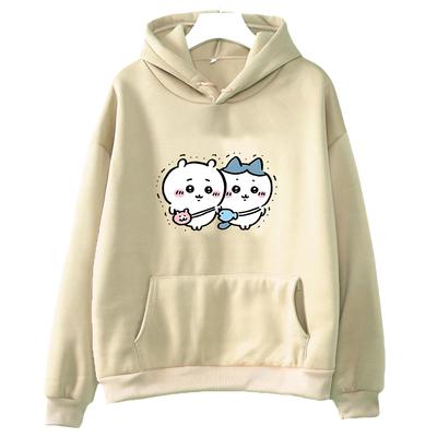 Kawaii Chiikawa Printed Hoodies Cartoon Sumikko Gurashi Sweatshirts Women Cute Graphic Pullovers Casual Hooded Winter Clothes