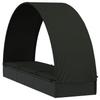 Black Sun Lounger with Round Canopy 211 x 57 x 140 cm Poly Rattan