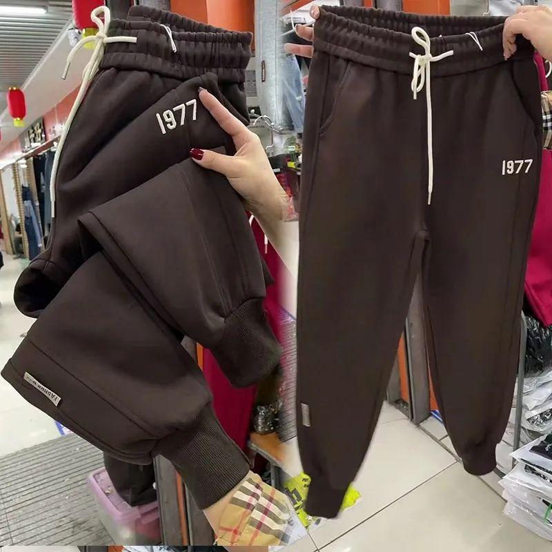 Herbst und Winter Plus Samt verdickte Damenhosen, Jogginghosen, trendige Mode Sport Haremshosen