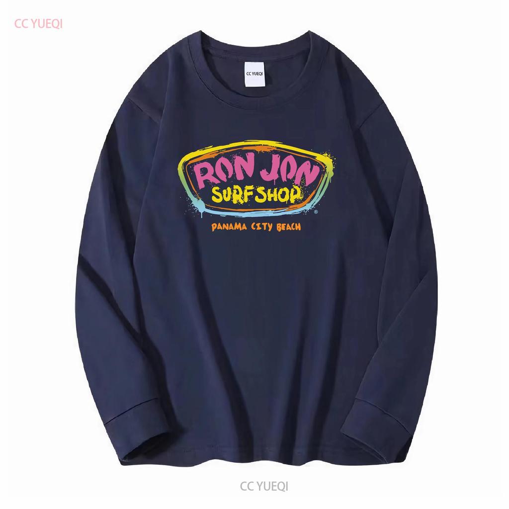 Ron Jon Surf Shop Panama City Beach Maglietta Uomo Taglia Piccola Manica Lunga Vintage Lavata Leggermente Stile Top Per Uso Quotidiano